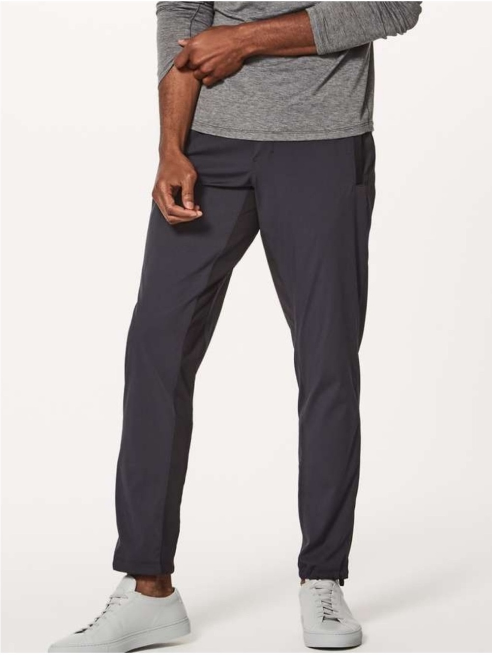 Lululemon Great Wall Pant Gray Drawstrings Zip Pocket Straight Leg
